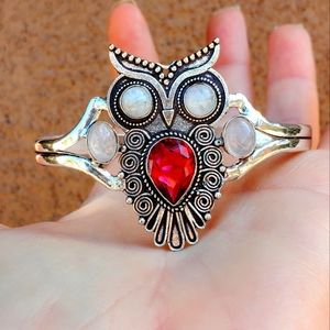 New Amazing Multi Gemstone 925 Silver Owl Bracelet